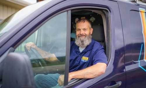 Lyndon Heating & Air service van providing priority service